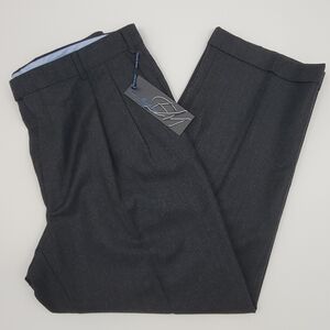 NEW Enzo Mantovani Zignone Dress Pants Men's 38x29 Dark Gray Wool Cashmere Italy
